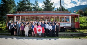 David Gluns photo of the Trolley Society and Nelson Credit Union Staff