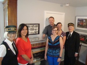 Nelson and District Credit Union Staff checking out the model display of Streetcar#23 