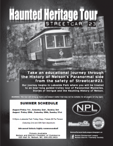 Come join the adventure - Haunted Heritage Tour Streetcar#23 new summer schedule